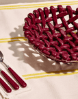 Burgundy Basketweave Bowl
