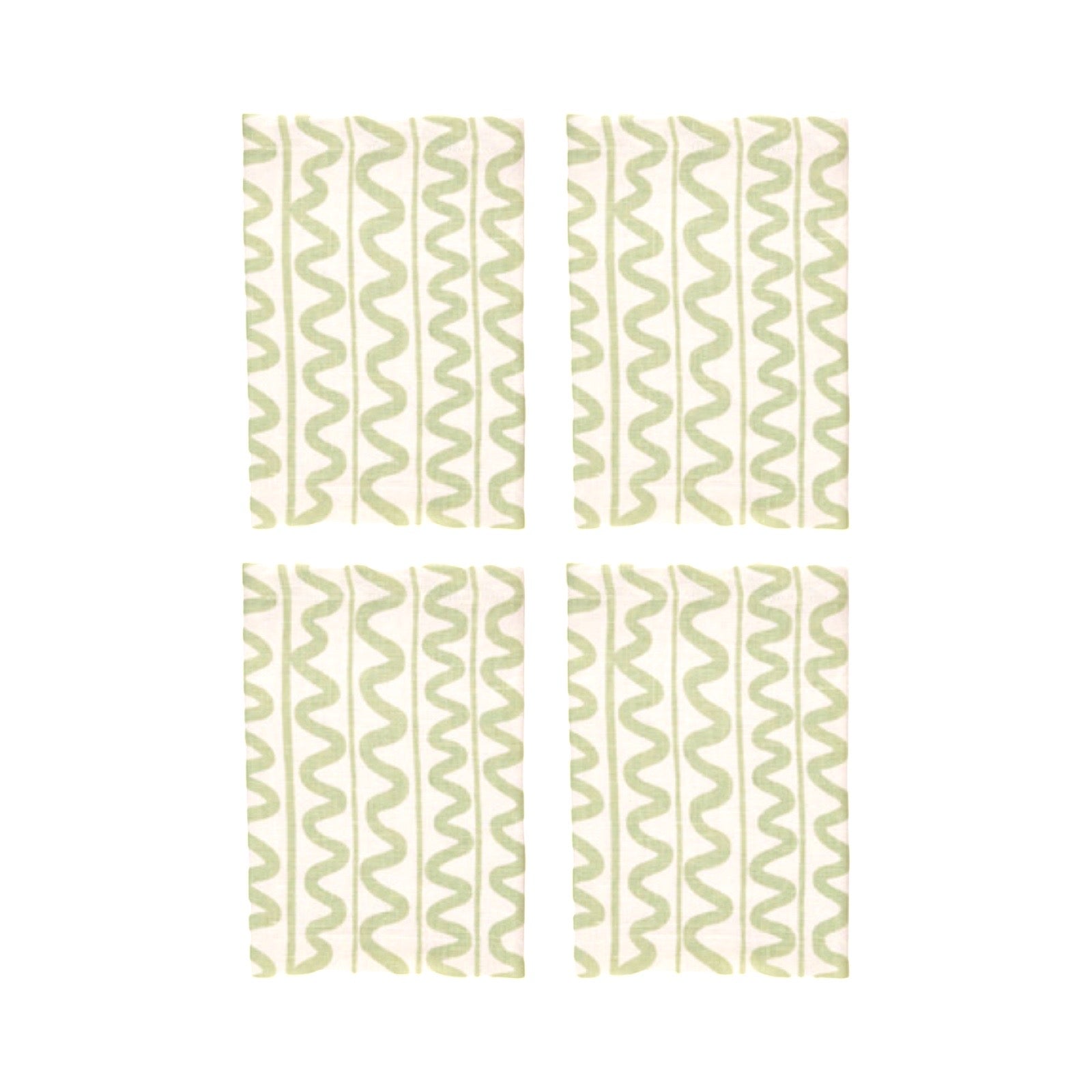 Green Wiggle Linen Napkins