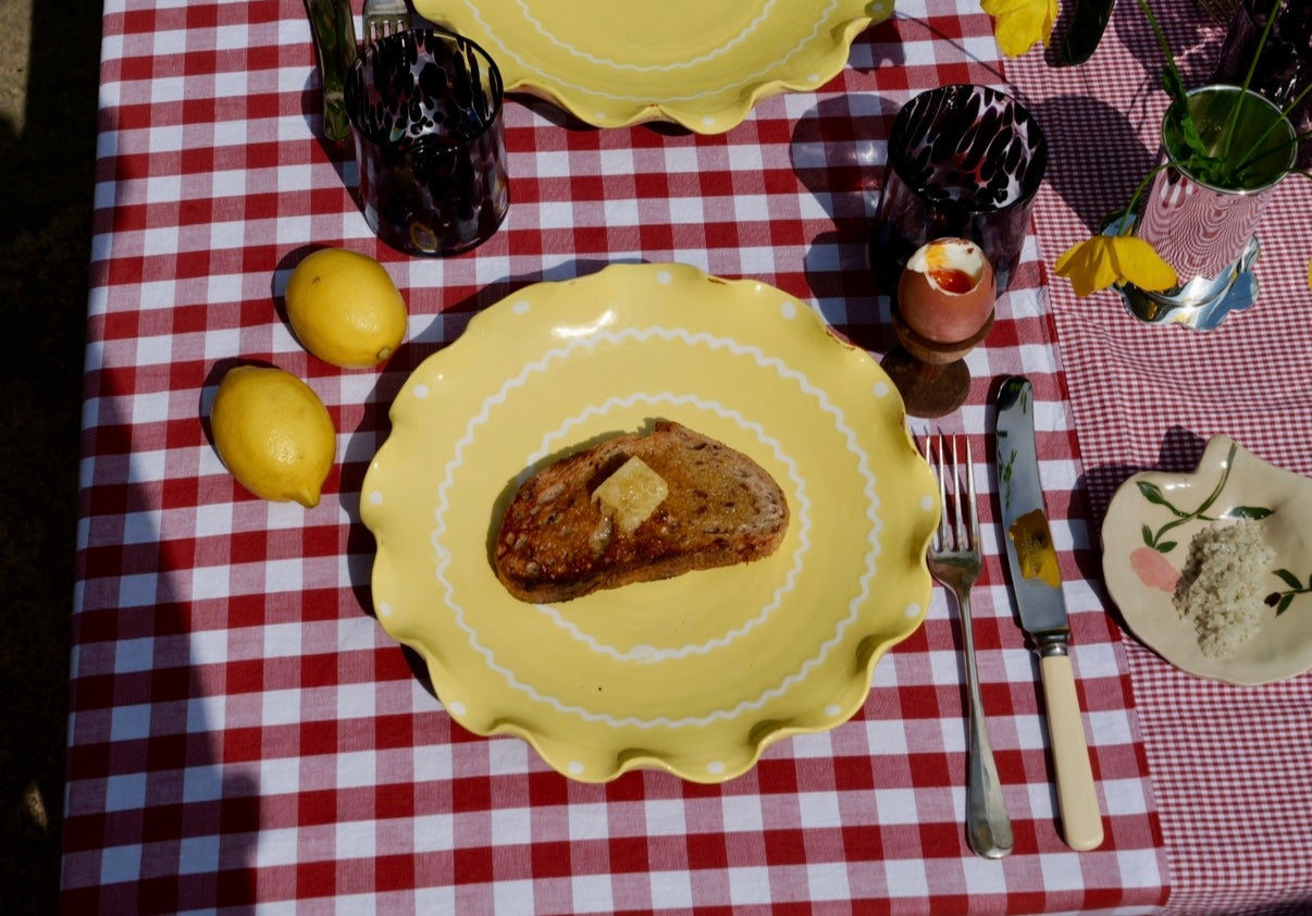 Lemon Yellow – Large Ripple Serving Plate (25cm)