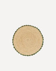 Raffia Scallop Placemat, Green
