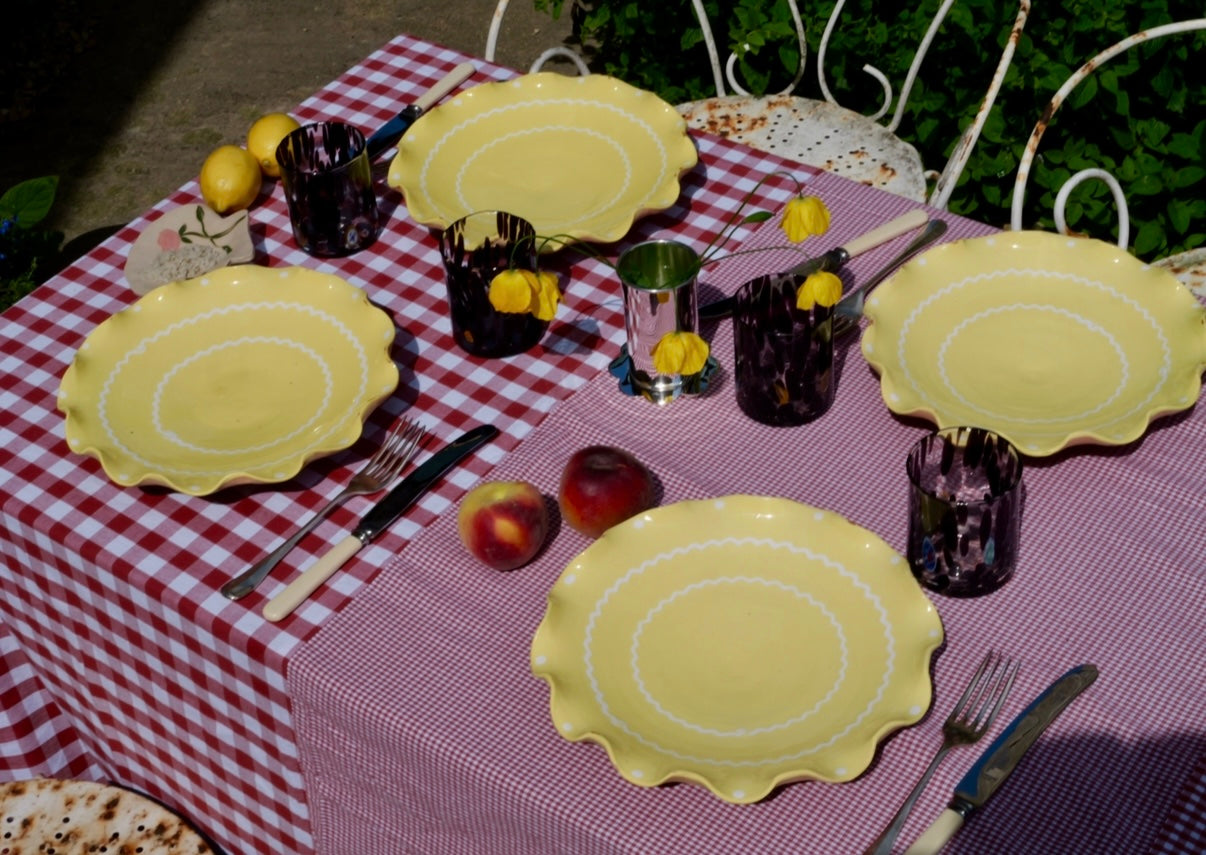 Lemon Yellow – Large Ripple Serving Plate (25cm)