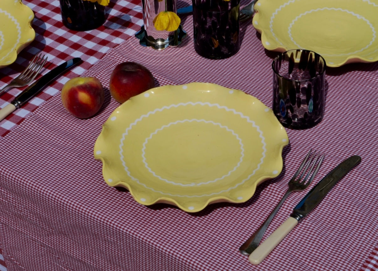 Lemon Yellow – Large Ripple Serving Plate (25cm)