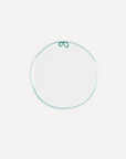 Bow Ceramic Plate, Aqua Green