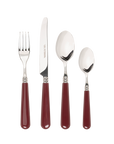 16-Piece Burgundy Cutlery Set