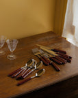 Burgundy Knife and Fork Set