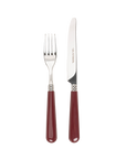 Burgundy Knife and Fork Set