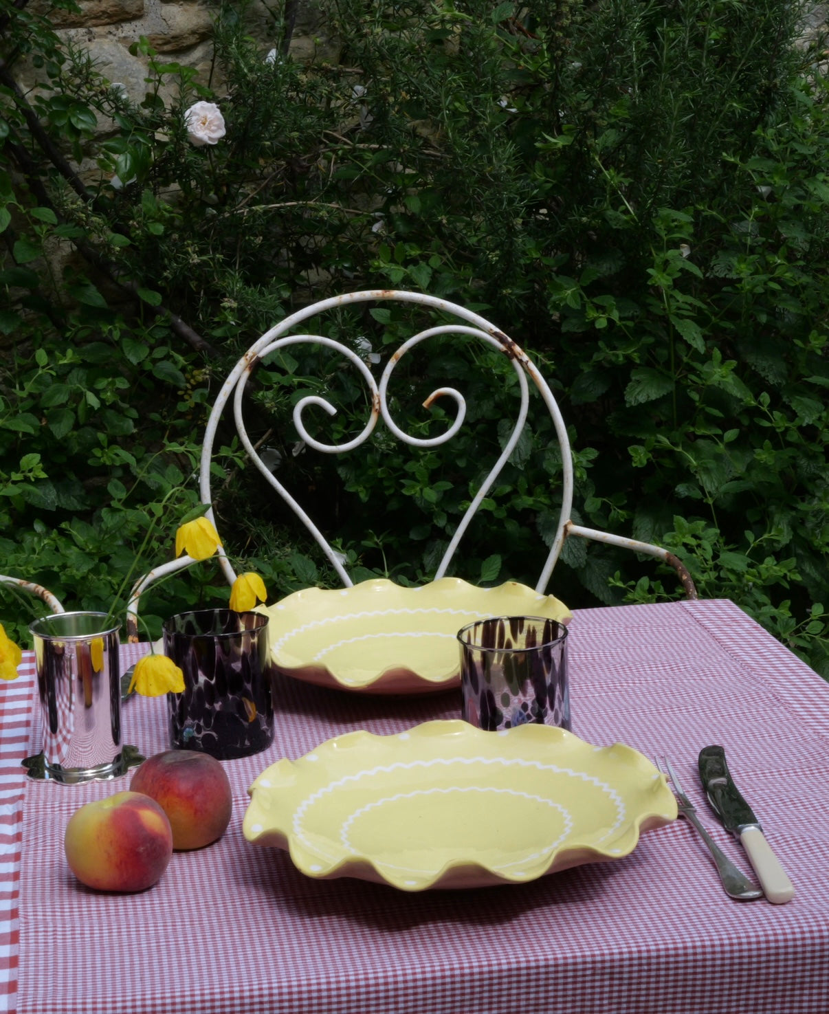 Lemon Yellow – Large Ripple Serving Plate (25cm)