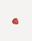 Handmade ceramic red strawberry with glossy glaze – artisan stoneware fruit decor handcrafted in Spain.