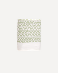 Green Linen Tablecloth, Wiggle Pattern
