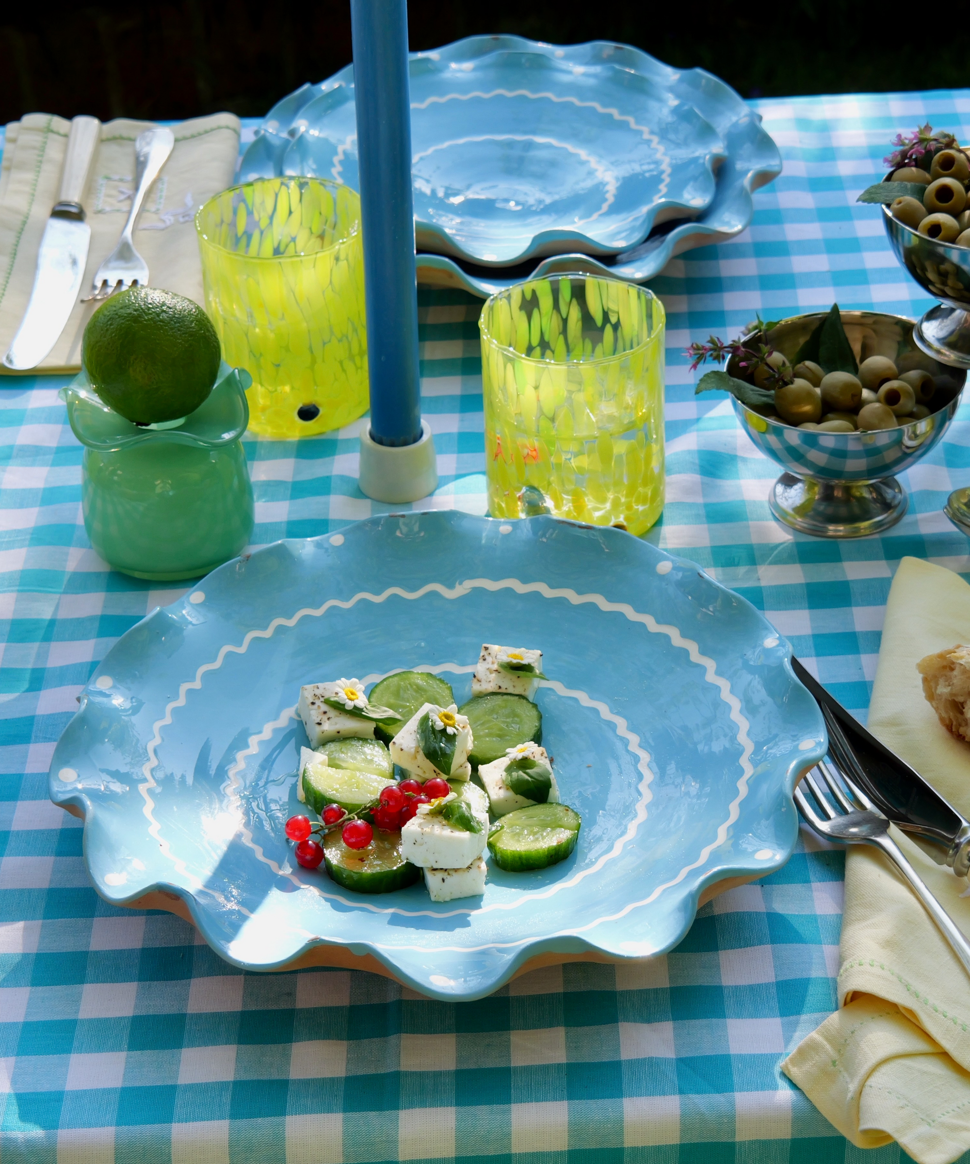 Sky Blue – Large Ripple Serving Plate (25cm)