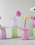 Handmade Ruffle Glass Bud Vase, Pink