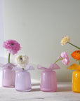 Handmade Ruffle Glass Bud Vase, Pink