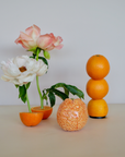 Handmade ceramic orange with glossy glaze by Marla Primrose – realistic artisan stoneware fruit decor handcrafted in the UK.