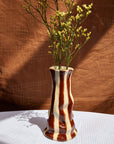 Brown & Vanilla Candy Stripe Vase