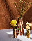 Brown & Vanilla Candy Stripe Vase