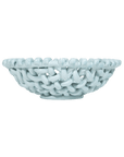 Large Sky Blue Basketweave Bowl