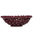 Large Burgundy Basketweave Bowl