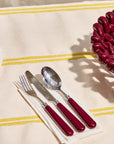 16-Piece Burgundy Cutlery Set
