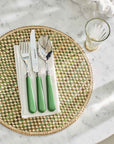 16-Piece Green Cutlery Set