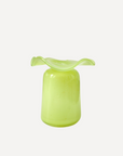 Handmade Ruffle Glass Bud Vase, Light Green