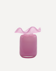 Pink Handmade Ruffle Glass Bud Vase, Medium