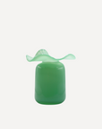 Marla Primrose Medium Handmade Glass Ruffle Bud Vase – Teal