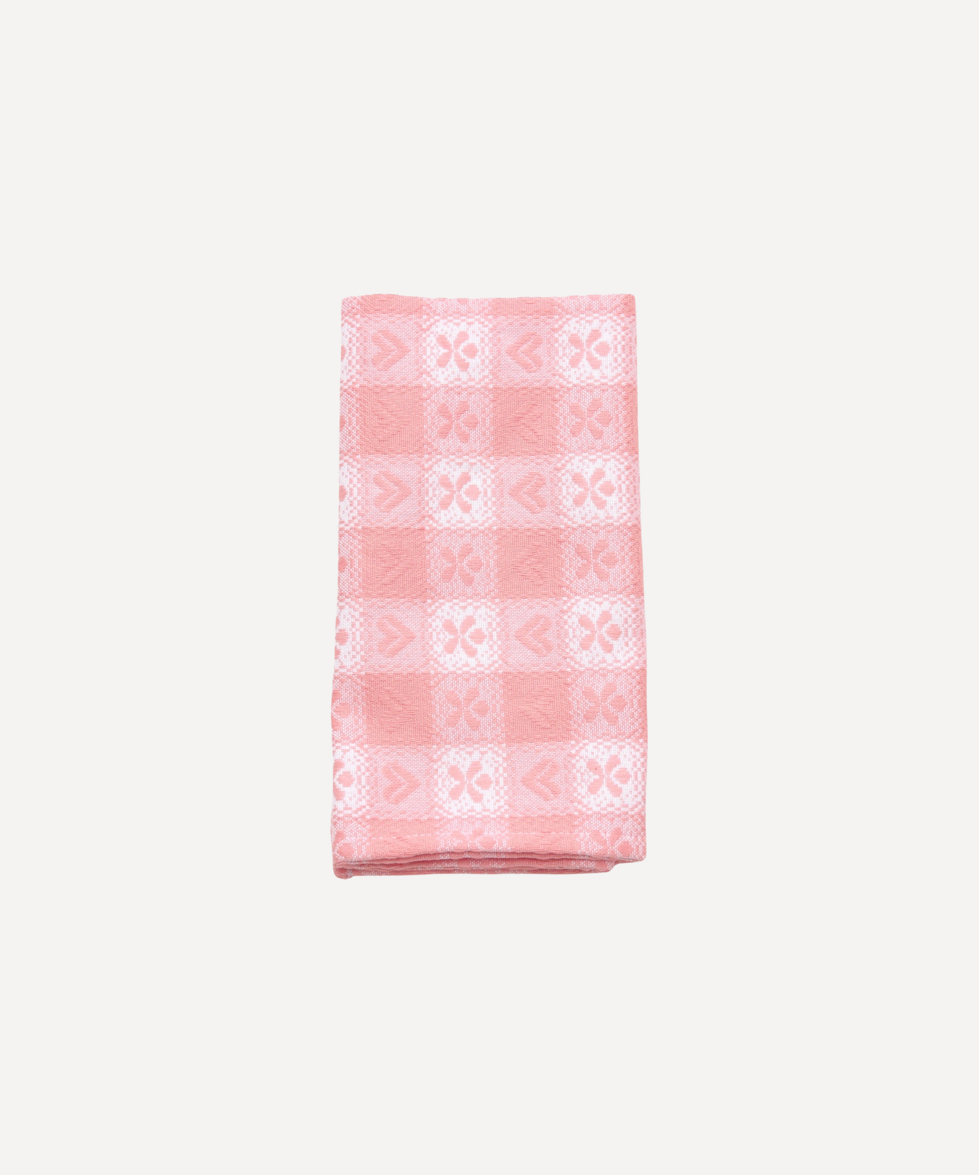 Pink Alpine Chalet Cotton Gingham Napkin, Set of 4, Italian Cotton, 50x50cm
