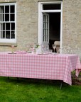 Pink Alpine Jacquard Cotton Tablecloth