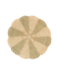 Raffia Scallop Placemat, Natural & Green