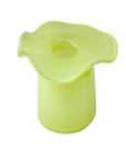 Handmade Ruffle Glass Bud Vase Light Green