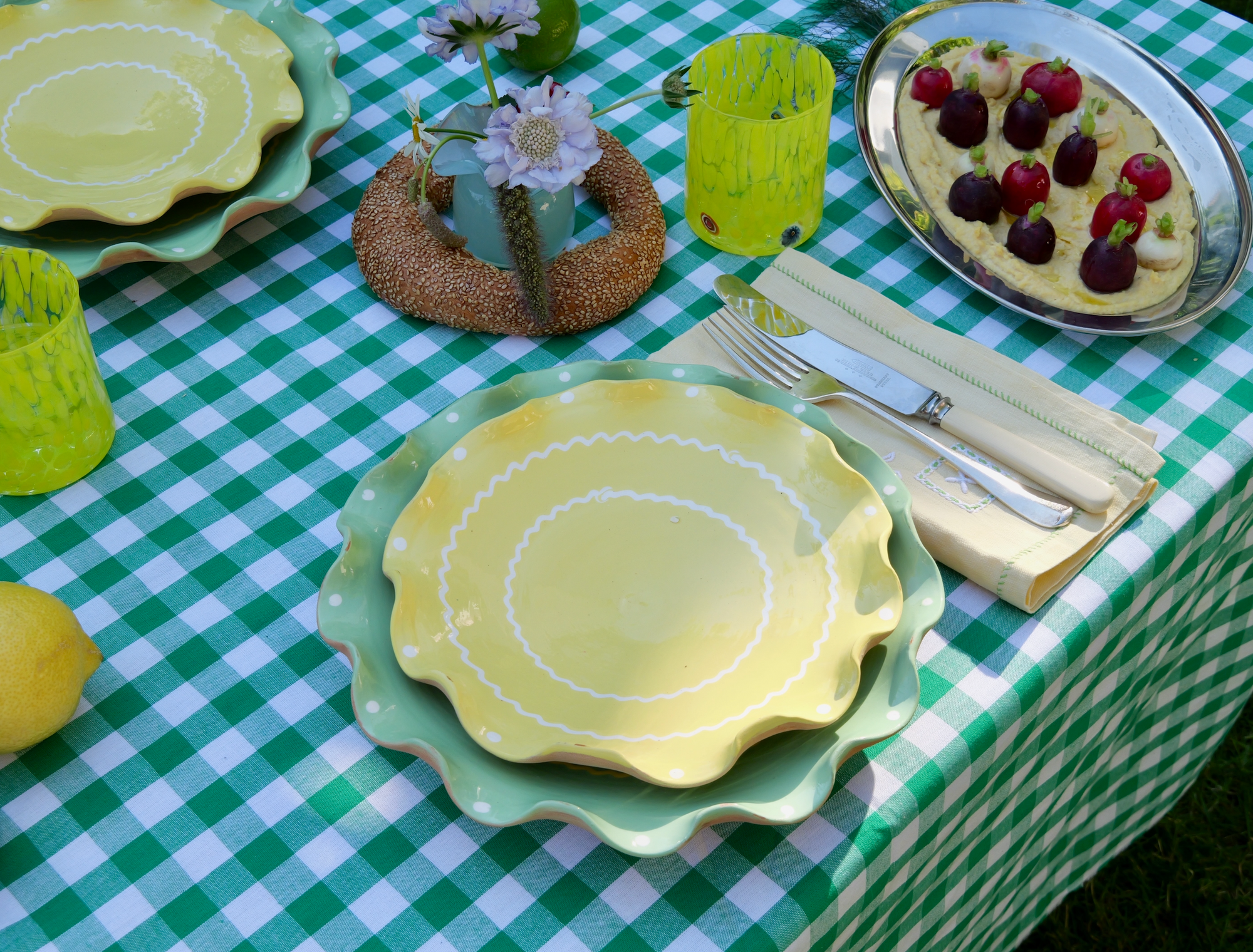 Lemon Yellow – Ripple Serving Plate (21cm)