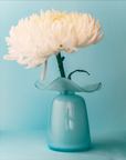 Marla Primrose Medium Handmade Glass Ruffle Bud Vase – Blue