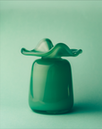 Marla Primrose Medium Handmade Glass Ruffle Bud Vase – Teal