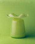Marla Primrose Medium Handmade Glass Ruffle Bud Vase – Green