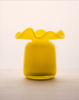 Marla Primrose Medium Handmade Glass Ruffle Bud Vase – Yellow
