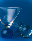 Cocktail Glasses, Cobalt Blue/ Clear - Set of 2 – detail close-up by Marla Primrose
