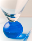 Cocktail Glasses, Cobalt Blue/ Clear - Set of 2 – styled on table by Marla Primrose