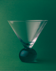 Cocktail Glasses, Green/ Clear - Set of 2