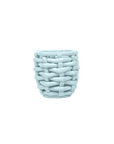 Small Sky Blue Basketweave Planter