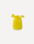 Yellow Handmade Ruffle Glass Bud Vase