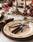 Brown Border Dinner Plate, Hand-Painted