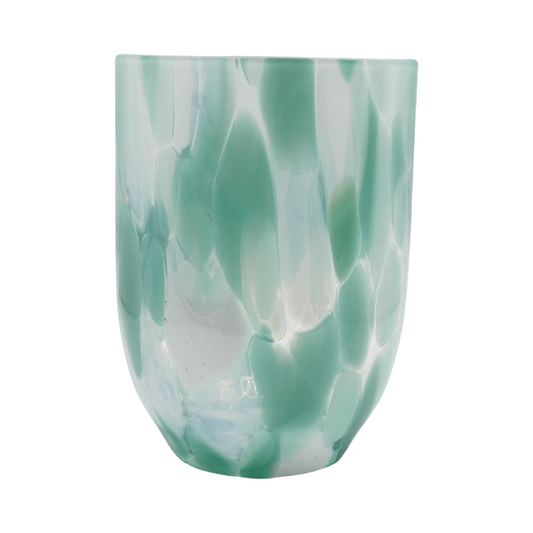 Confetti Bohemia Glass Tumbler, Green & White
