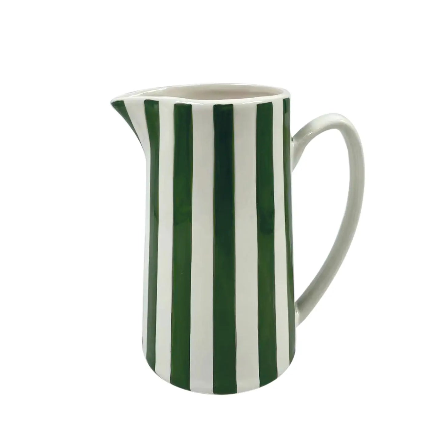 Stripe Ceramic Jug, Green