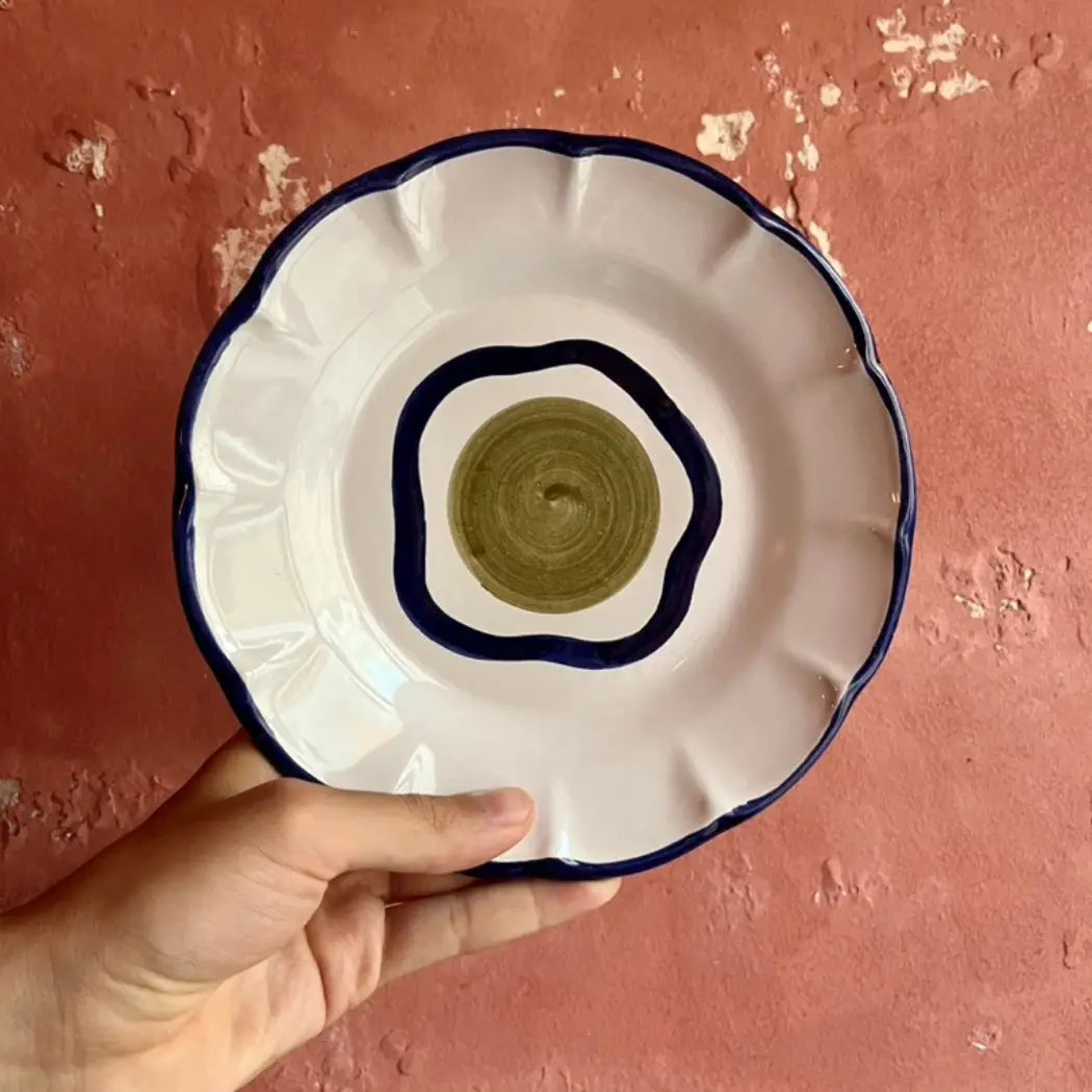 Italian Ceramic Hand-painted Small Plate, Olive