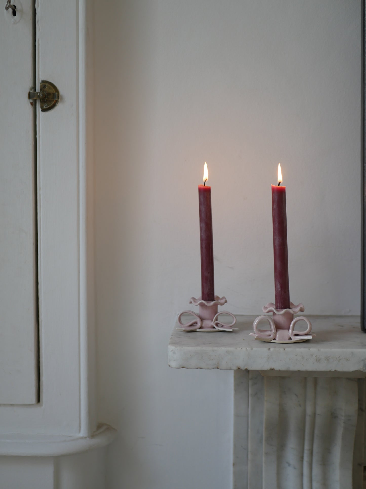 Preorder Ceramic Bow Pink Candle Holder