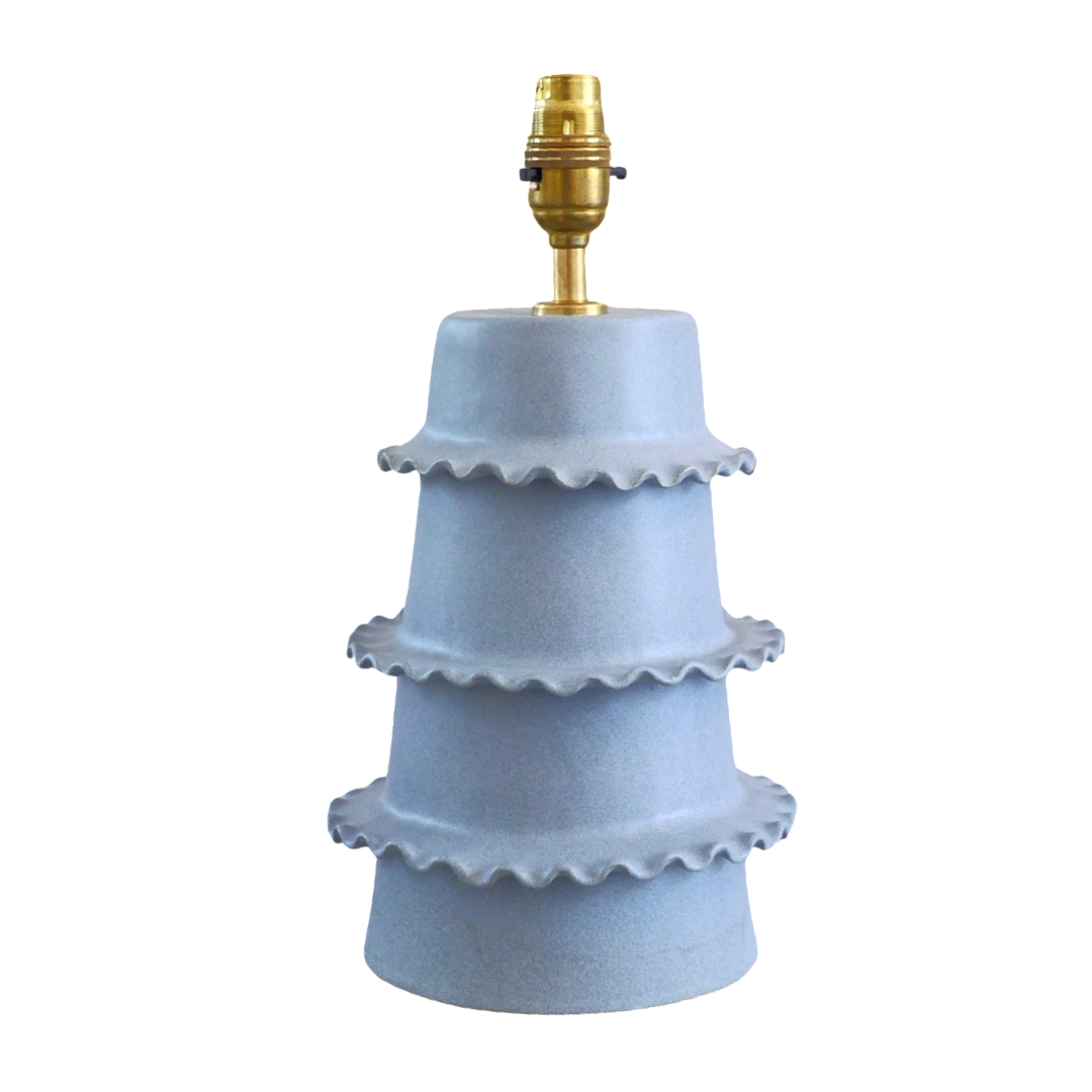 Frill Ceramic Lamp Base, Blue