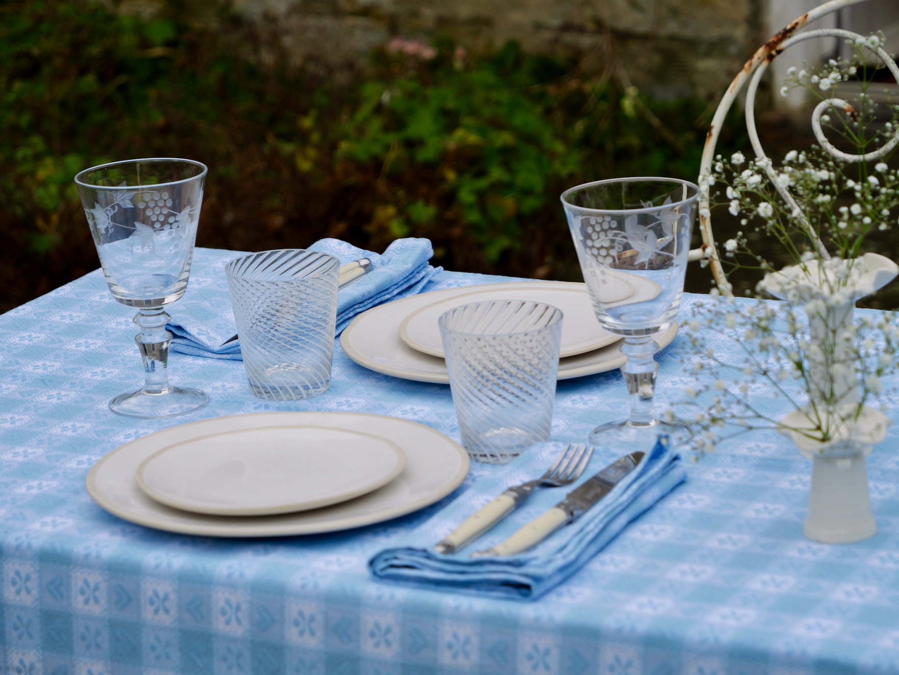 Blue Alpine Jacquard Cotton Napkin