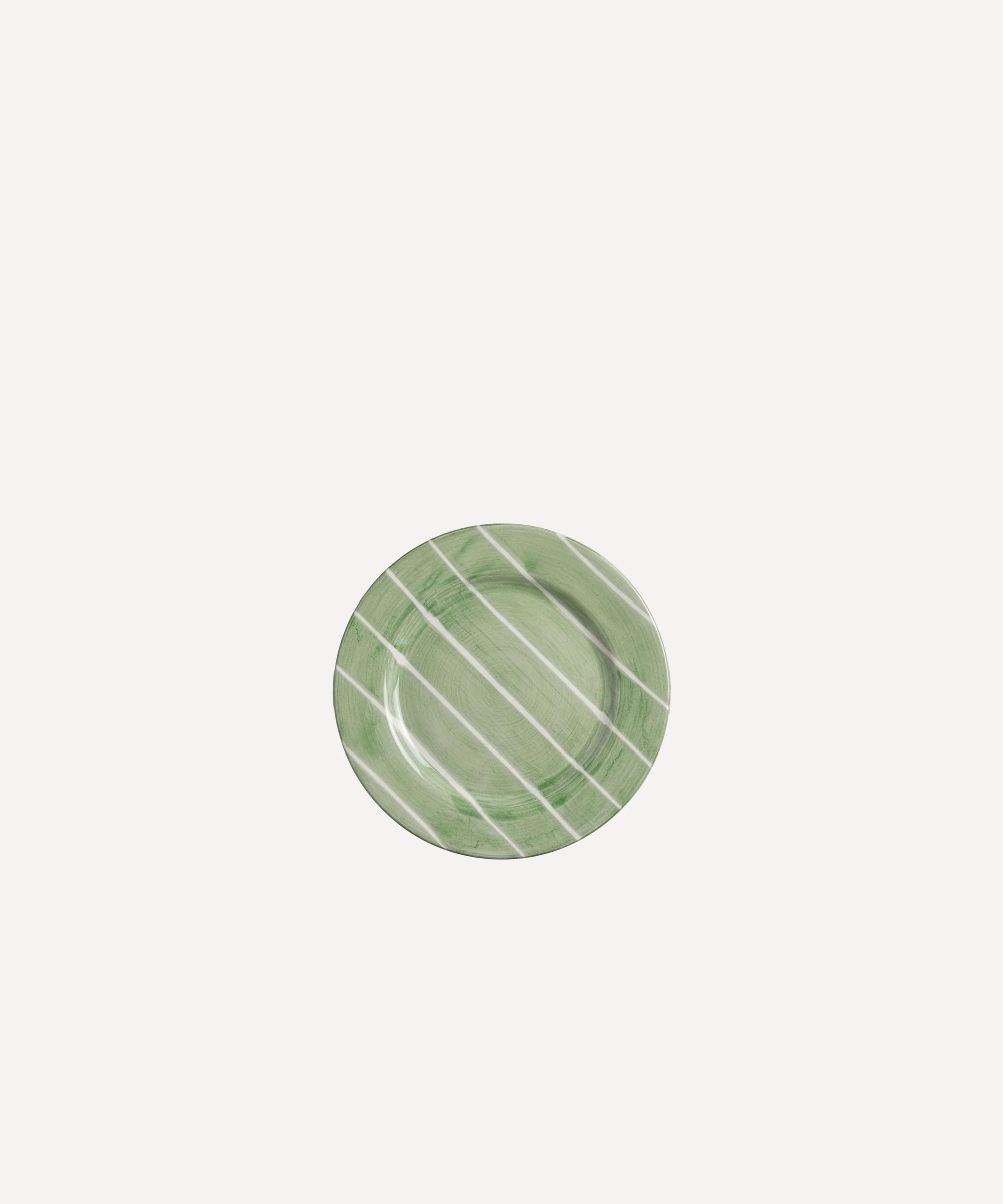 Hand-Painted Kiwi Stripe Desert Plate - Set of Four