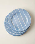 Hand-Painted Blueberry Stripe Desert Plate - Set of four