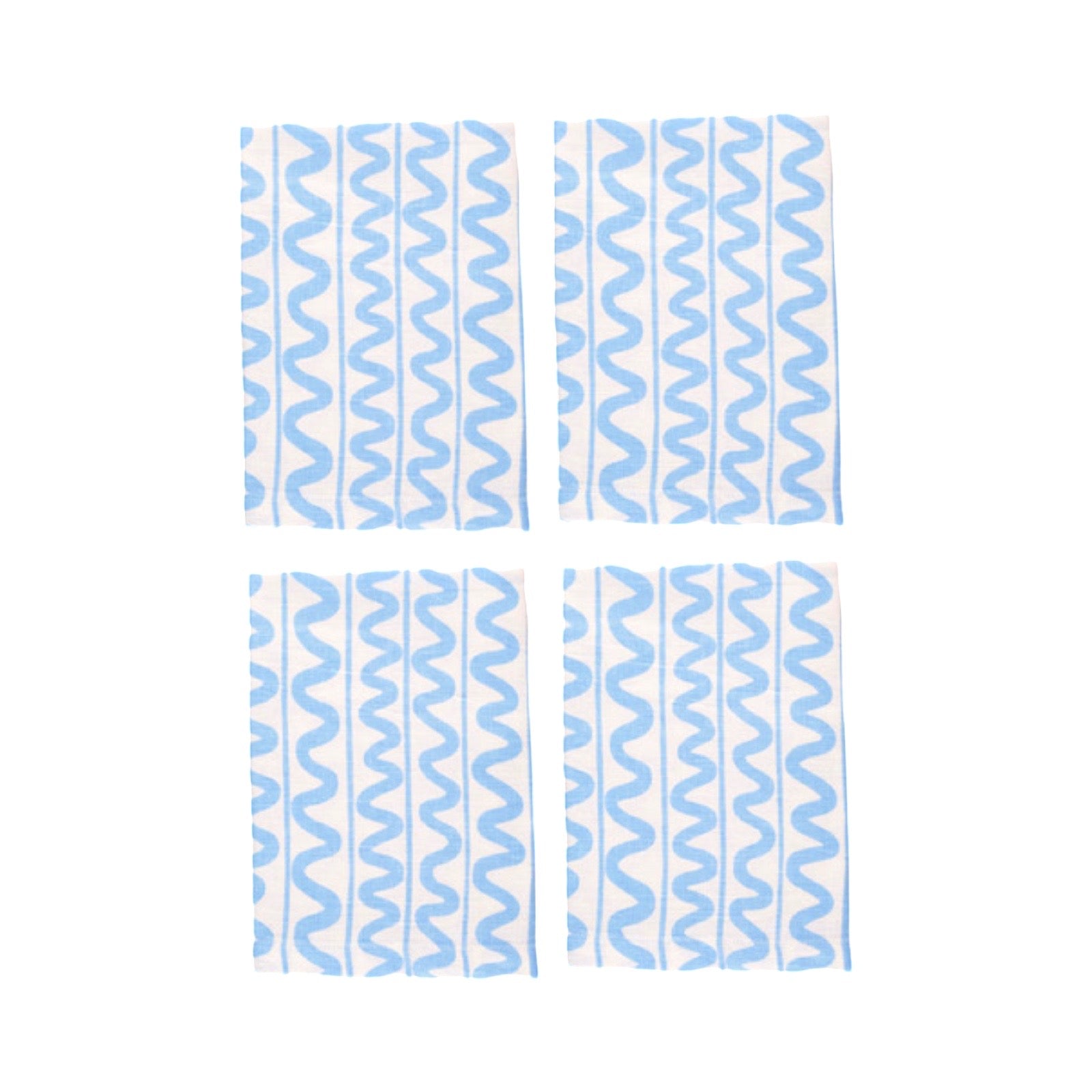 Blue Wiggle Linen Napkins, Set of 4